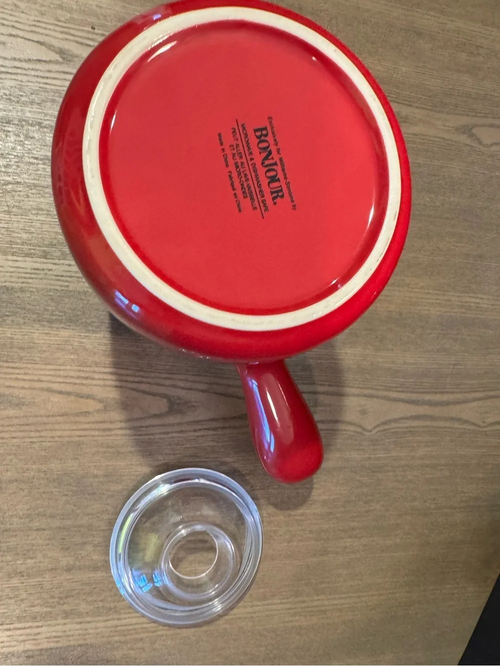 William Sonoma Bonjour Cranberry Red Hot Chocolate' Ceramic Pot Pitcher with Lid